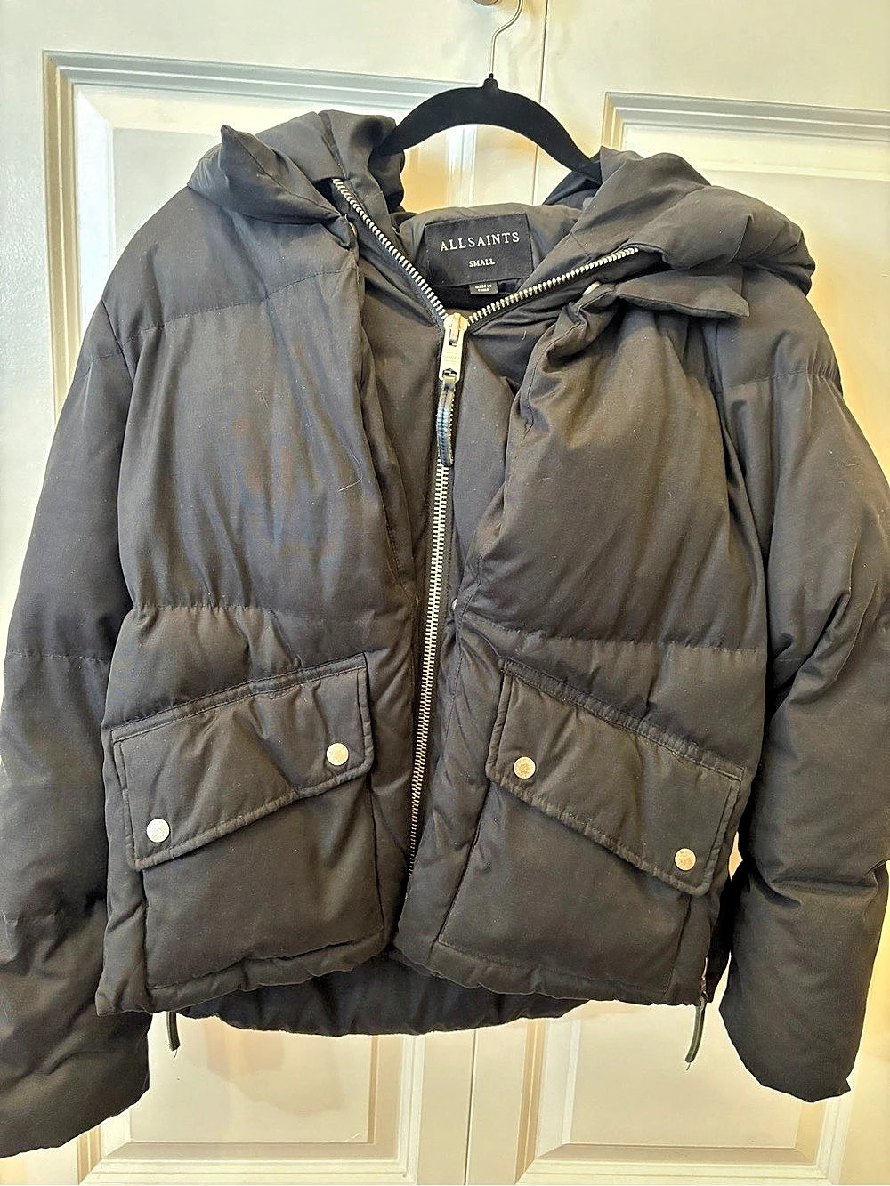 All Saints Black Puffer Jacket